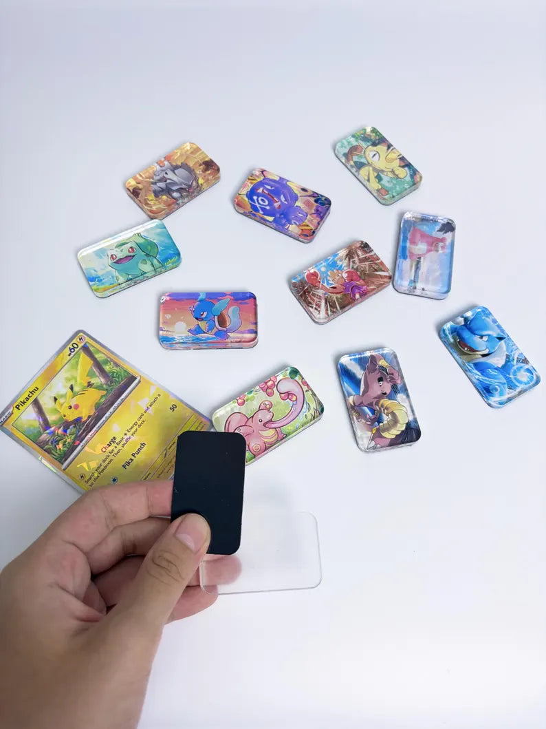 Kit aimant + acrylique transparent autocollant – 3 × 5 cm